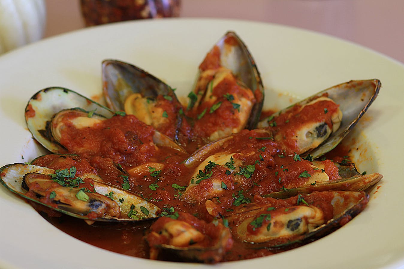Order Mussels Marinara - Appetizer food online from Arminio's Italian Corner store, Chatham Township on bringmethat.com