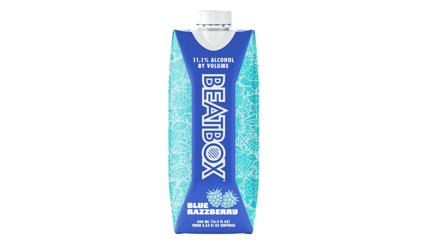 Order BeatBox Beverages Blue Razzberry 500mL Aseptic Pack food online from Circus Liquor store, Los Angeles on bringmethat.com