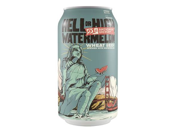 Order 21st Amendment Seasonal - Hell Or High Watermelon - 6x 12oz Cans food online from Leo's Liquor store, Chicago on bringmethat.com