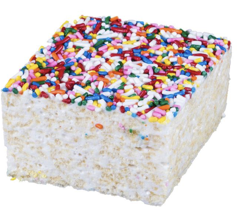 Order Rainbow "Sprinkles" Crispycake: Marshmallow Rice Treat food online from The Sweet Shop Nyc store, New York on bringmethat.com