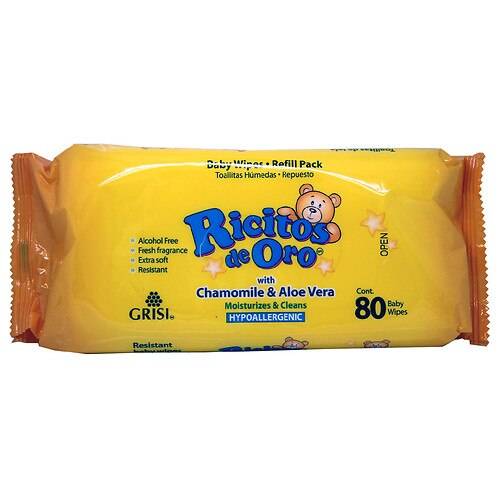 Order RICITOS DE ORO Chamomile and Aloe Baby Wipes - 80.0 ea food online from Walgreens store, Racine on bringmethat.com