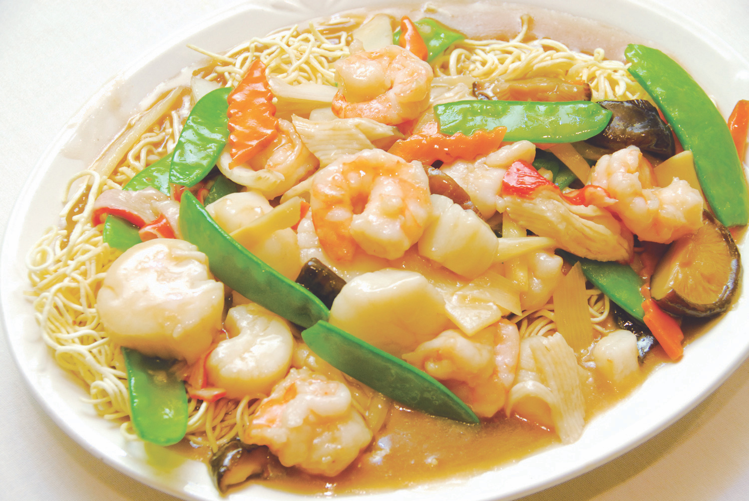 Order H5. Seafood Pan-Fried Noodles food online from New East Chinese store, Hackensack on bringmethat.com