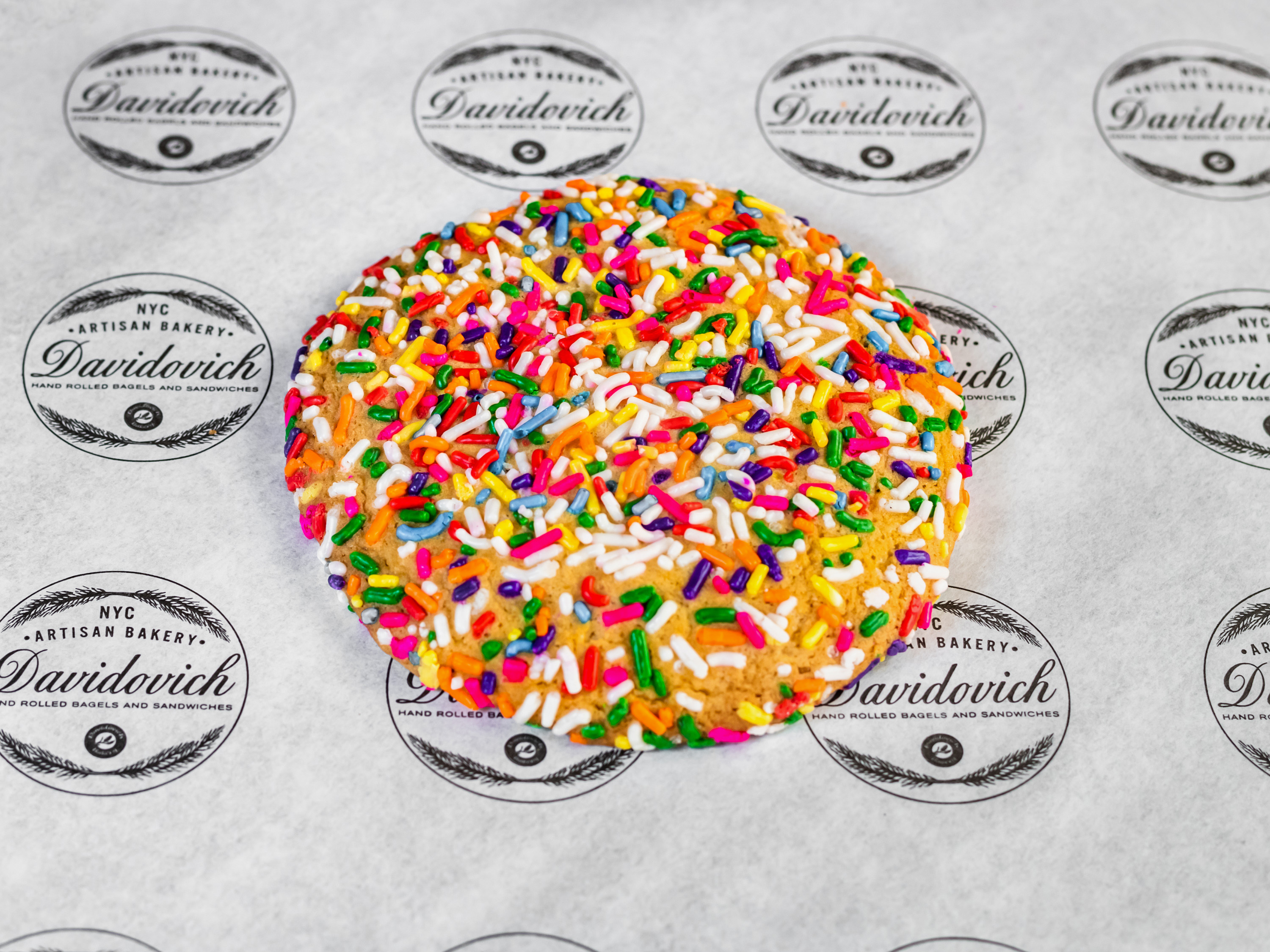 Order Rainbow Sprinkle Cookie food online from Davidovich bakery catering store, New York on bringmethat.com