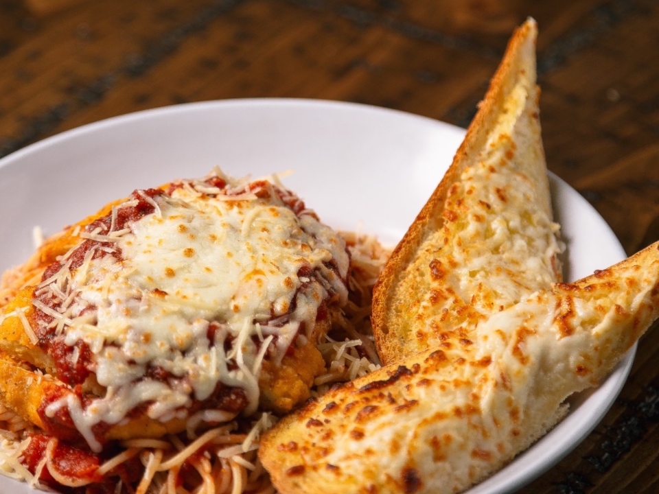 Order Chicken Parmesan Pasta food online from Palio Pizza Cafe store, Allen on bringmethat.com