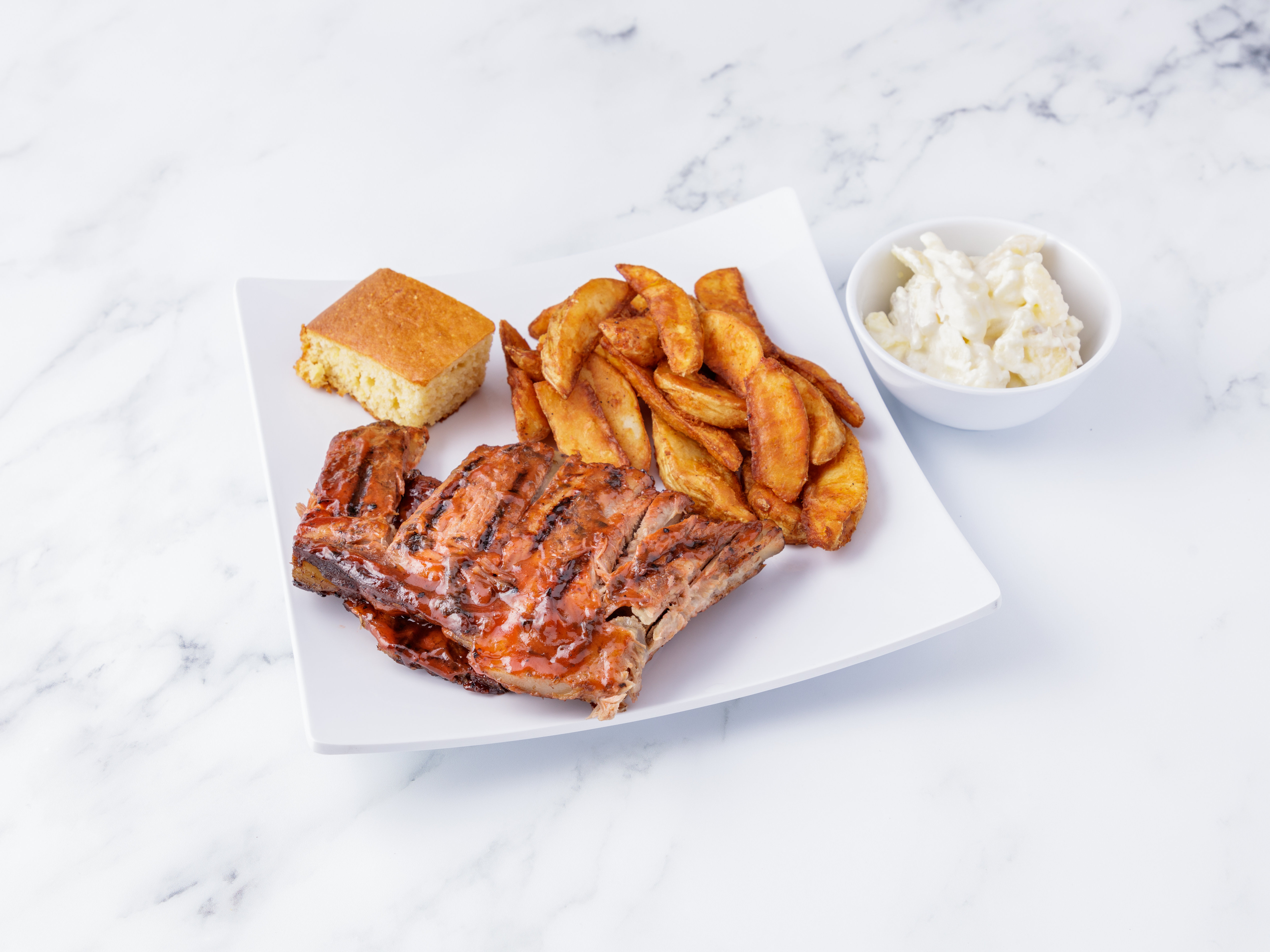 Order 1. BBQ Rib Dinner food online from Ribs On The Run store, White Plains on bringmethat.com