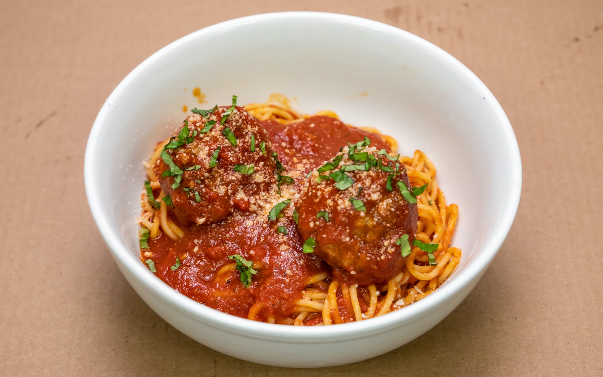 Order Spaghetti with Meatballs food online from West Avenue Pizzeria store, Saratoga Springs on bringmethat.com
