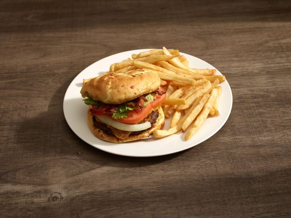 Order Bacon Cheddar Burger food online from Neapoli Cafe & Pizzeria store, Malden on bringmethat.com