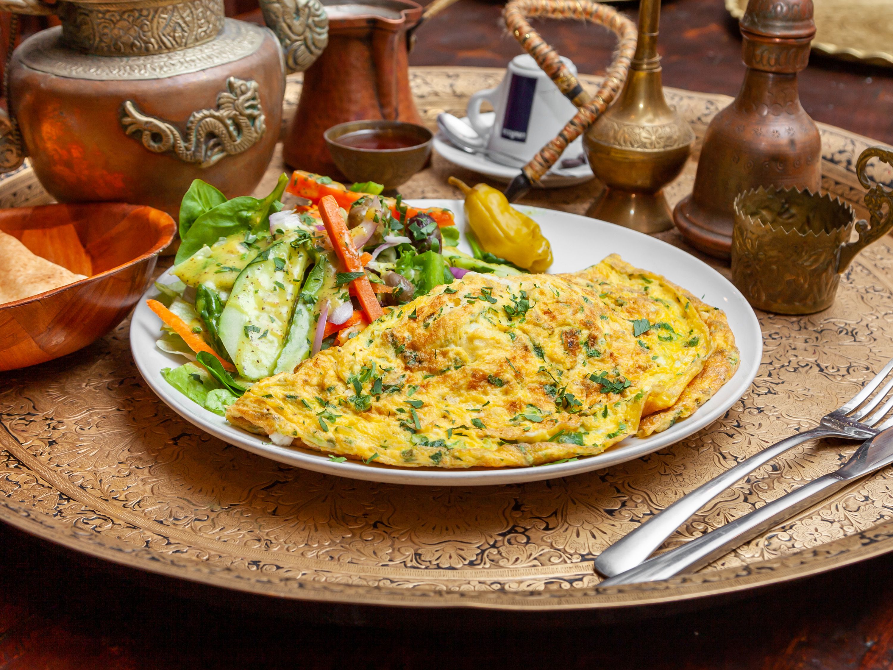 Order Andala Omelet food online from Andala Coffee House store, Cambridge on bringmethat.com