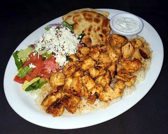 Order Chicken Gyro Platter + Choice of Appetizers food online from Cafe Agora Midtown store, Atlanta on bringmethat.com
