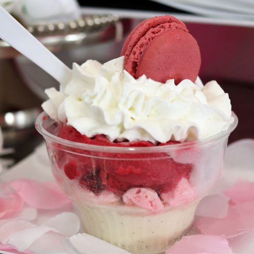 Order Raspberry Vacherin food online from Le Macaron French Pastries store, Huntsville on bringmethat.com