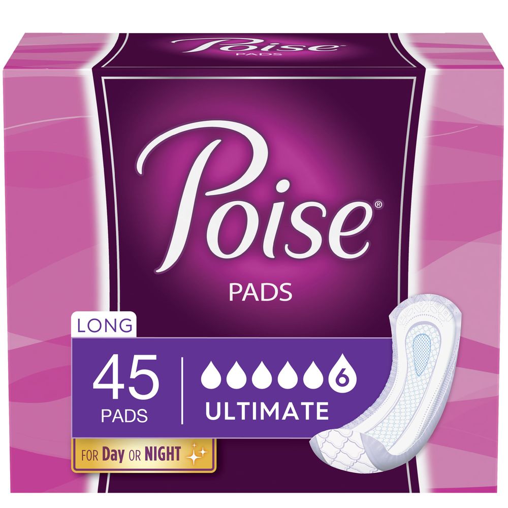 Order Poise Ultimate Absorbency Incontinence Pads, Long - 45 ct food online from Rite Aid store, MILLER PLACE on bringmethat.com