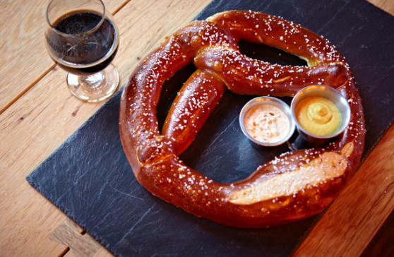 Order Giant Soft Pretzel with Liptauer Cheese  food online from Southwest Ny And Treadwell Park store, New York on bringmethat.com