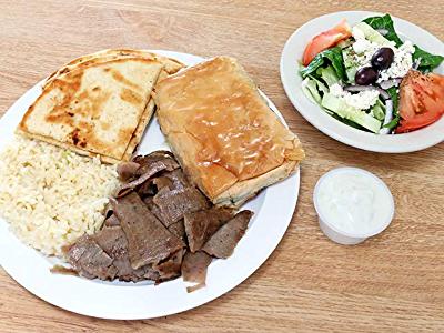 Order Gyros and Spanakopita Combo food online from Elsa's Kitchen store, San Diego on bringmethat.com
