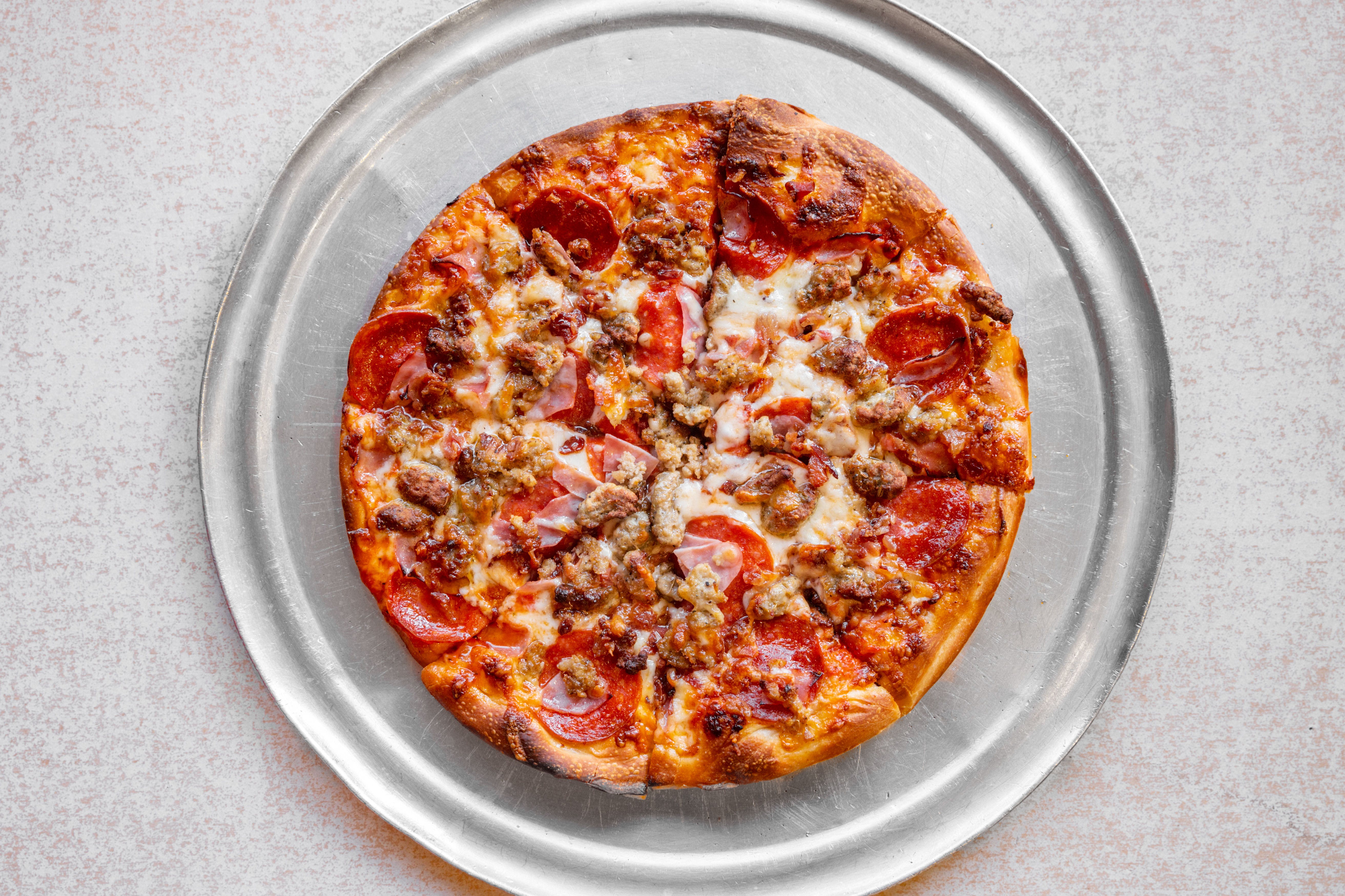 Order Meat Lovers Pizza - Small 10'' food online from Rita Pizza store, Providence on bringmethat.com
