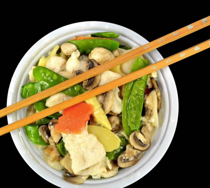 Order C8. Moo Goo Gai Pan Combinaton food online from First Wok Chinese store, Keyport on bringmethat.com