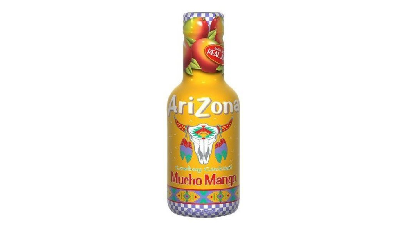 Order Arizona Fruit Juice Cocktail Mucho Mango - Vitamin C Fortified 23 oz Can food online from Rancho Liquor store, Thousand Oaks on bringmethat.com