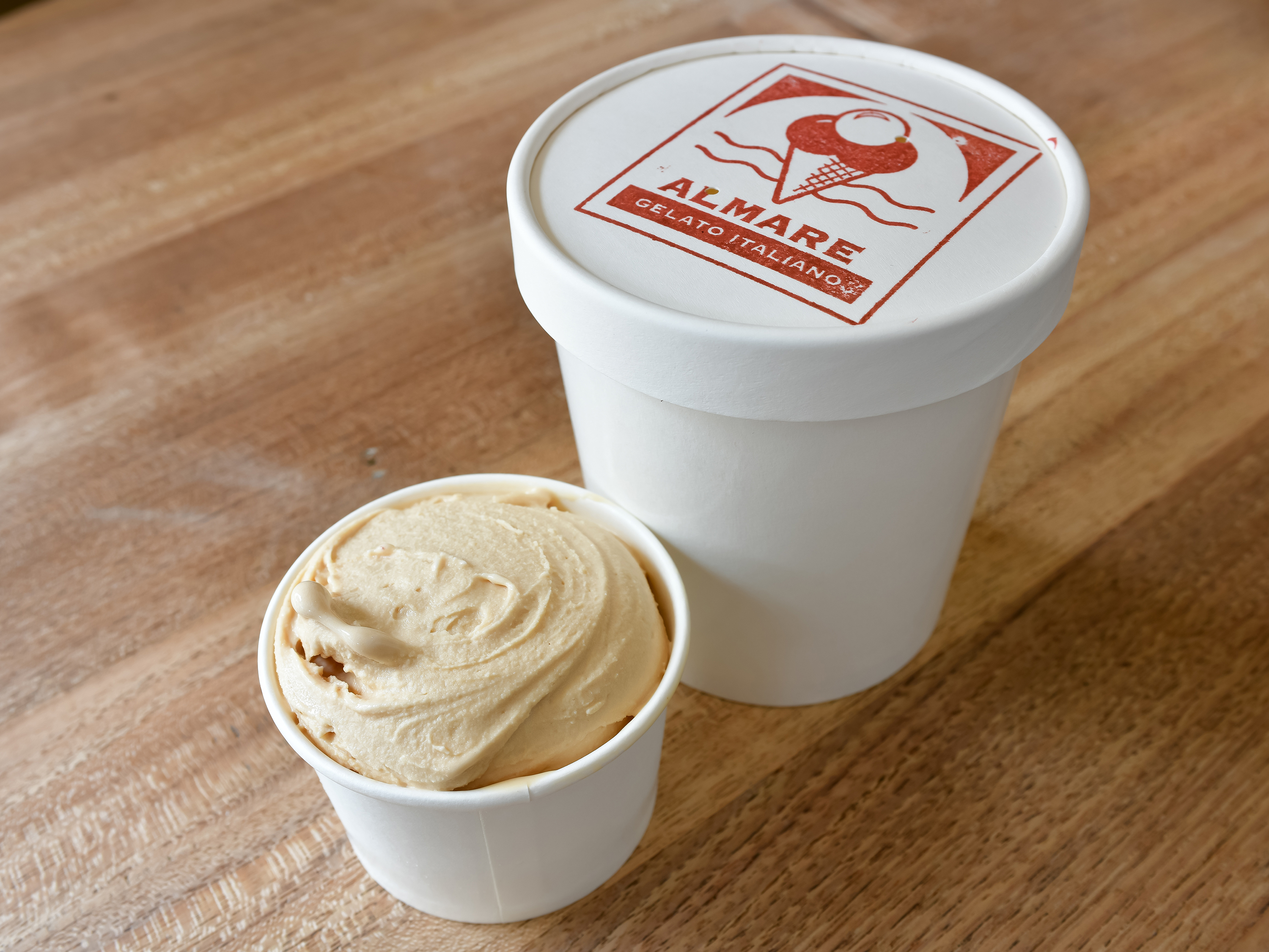 Order Pint of Salted Caramel Gelato food online from Angelo Gelato Italiano store, Franklin Park on bringmethat.com