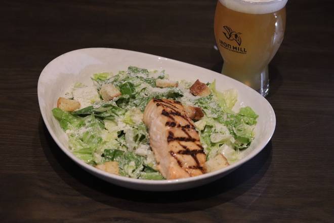Order Salmon Caesar Salad food online from Iron Hill Brewery & Restaurant store, Greenville on bringmethat.com