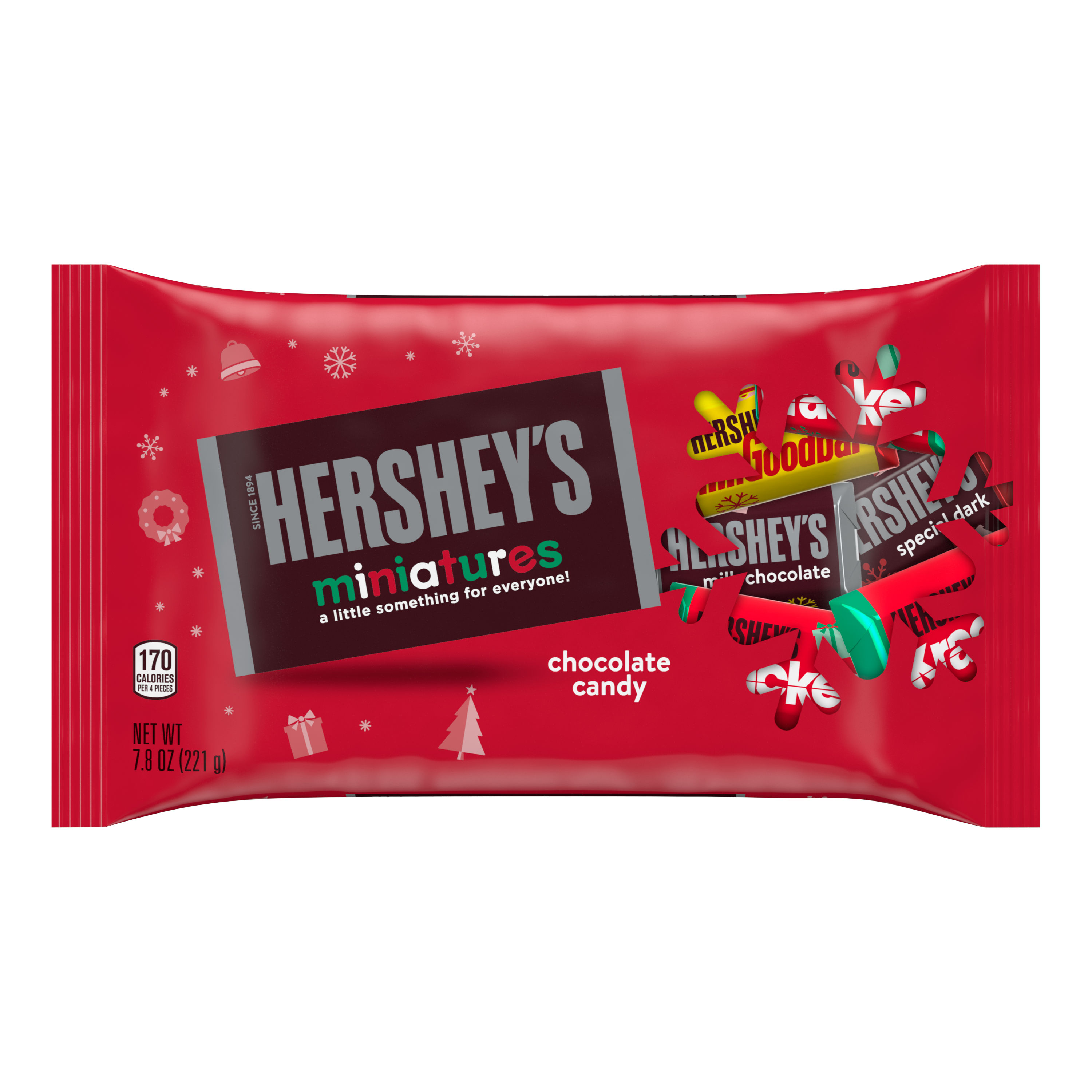 Order Hershey's Miniatures Holiday Chocolate Candy - Assortment, 7.8 oz food online from Bartell store, Edmonds on bringmethat.com