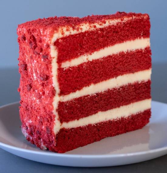 Order Red Velvet Cake Slice food online from Carlos Bakery store, Hoboken on bringmethat.com