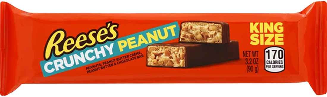 Order Reeses Crunchy Peanut King Size 3.2oz food online from Chevron Extramile store, Fountain Valley on bringmethat.com