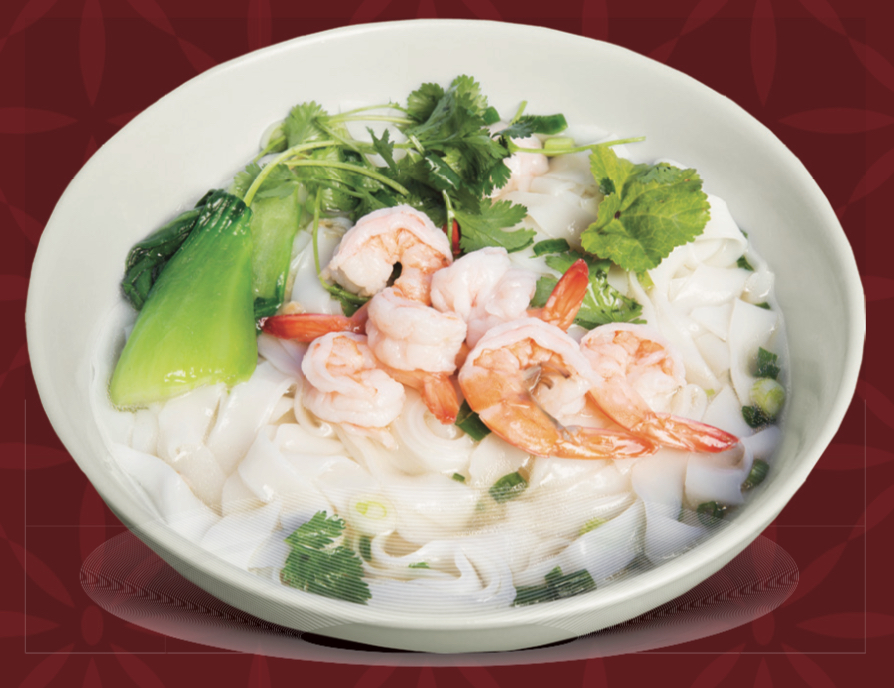 Order 18. Chiu Chow Shrimp Big Rice Noodle Soup food online from Kim Chuy Restaurant store, Los Angeles on bringmethat.com