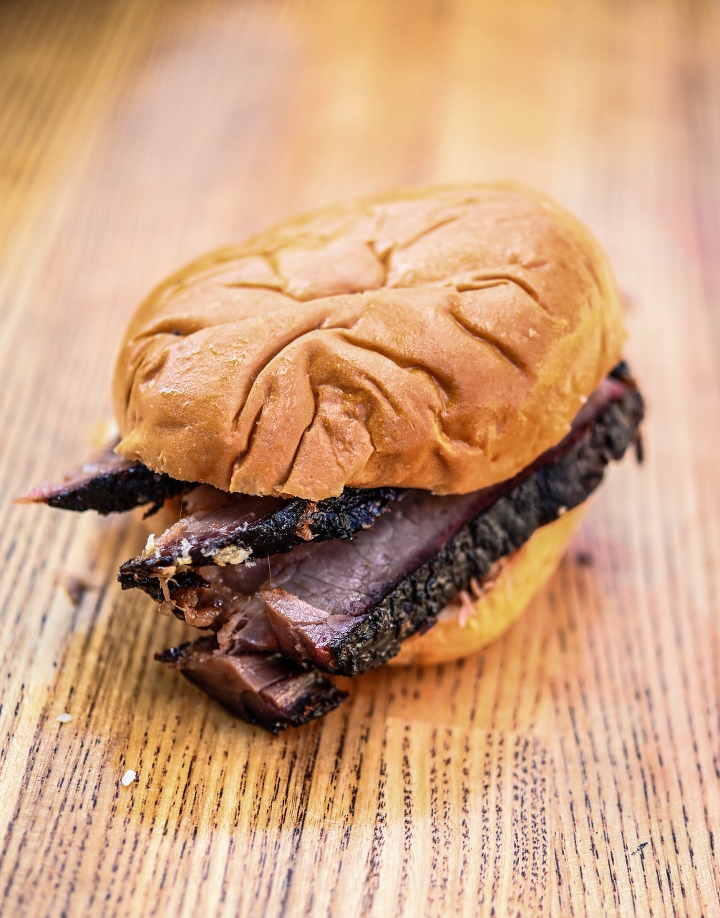Order Sliced Brisket Sandwich food online from Blu's Barbeque & Bbq Catering store, Dallas on bringmethat.com