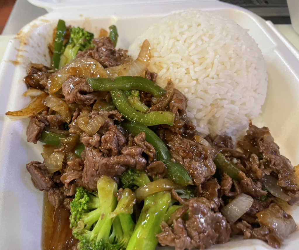 Order Pepper Steak with rice food online from Apong's Philly Steak store, Rancho Mirage on bringmethat.com