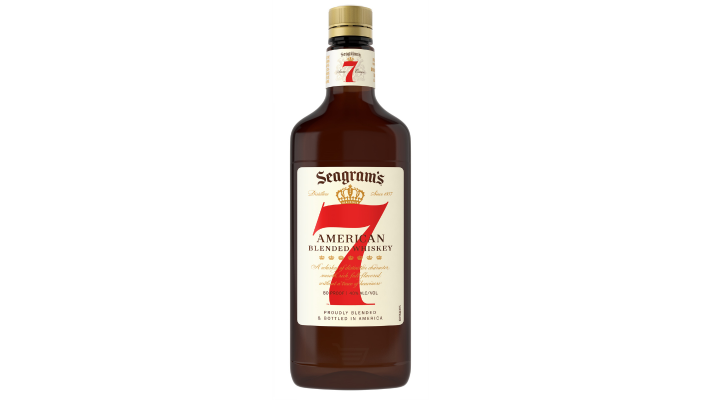 Order Seagram's 7 Crown Blended Whiskey 50ml Bottle food online from Liquor Palace store, Burbank on bringmethat.com