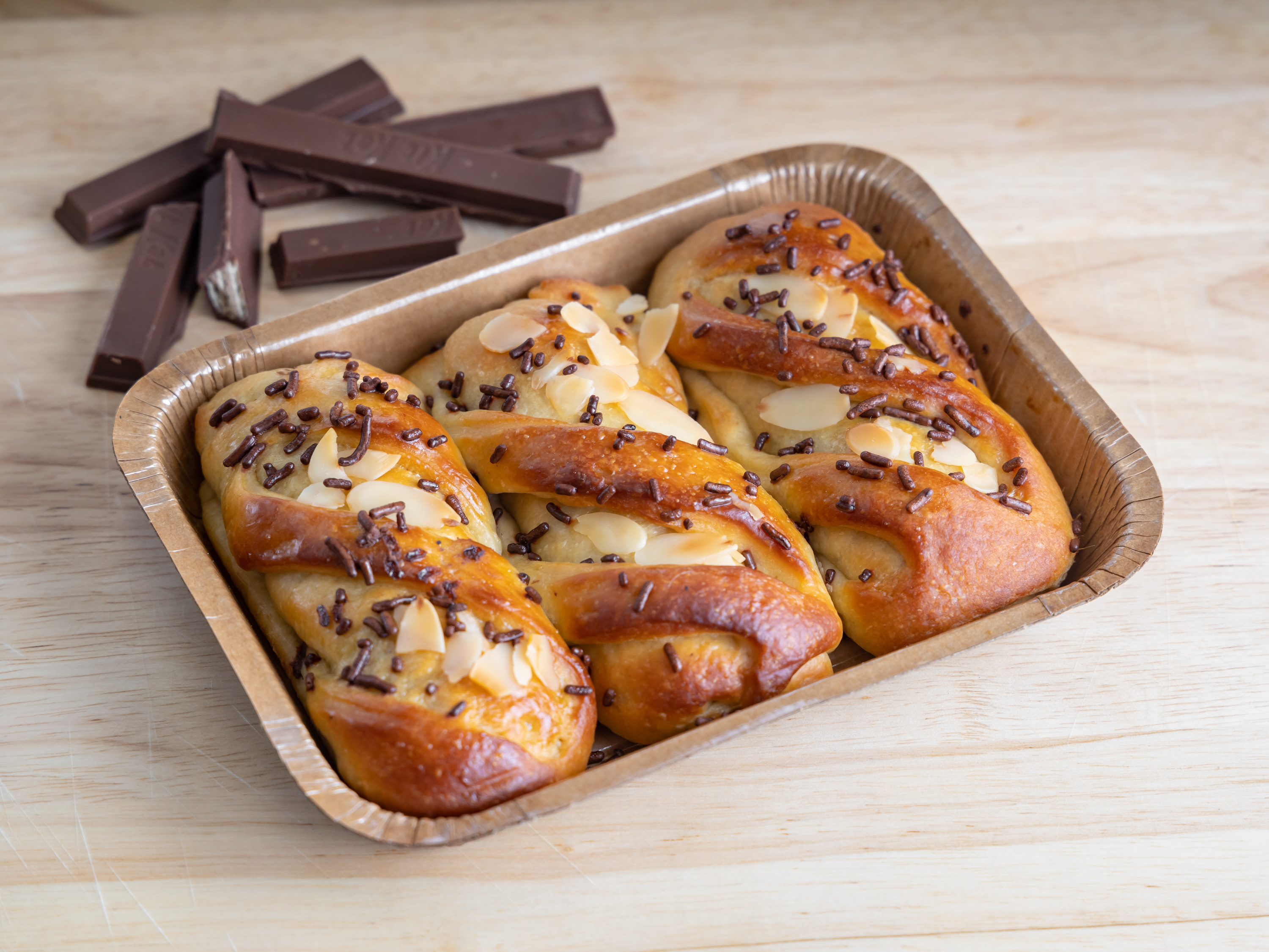Order Brioche Filled with The Chocolate food online from Ebika Kitchen store, Los Angeles on bringmethat.com