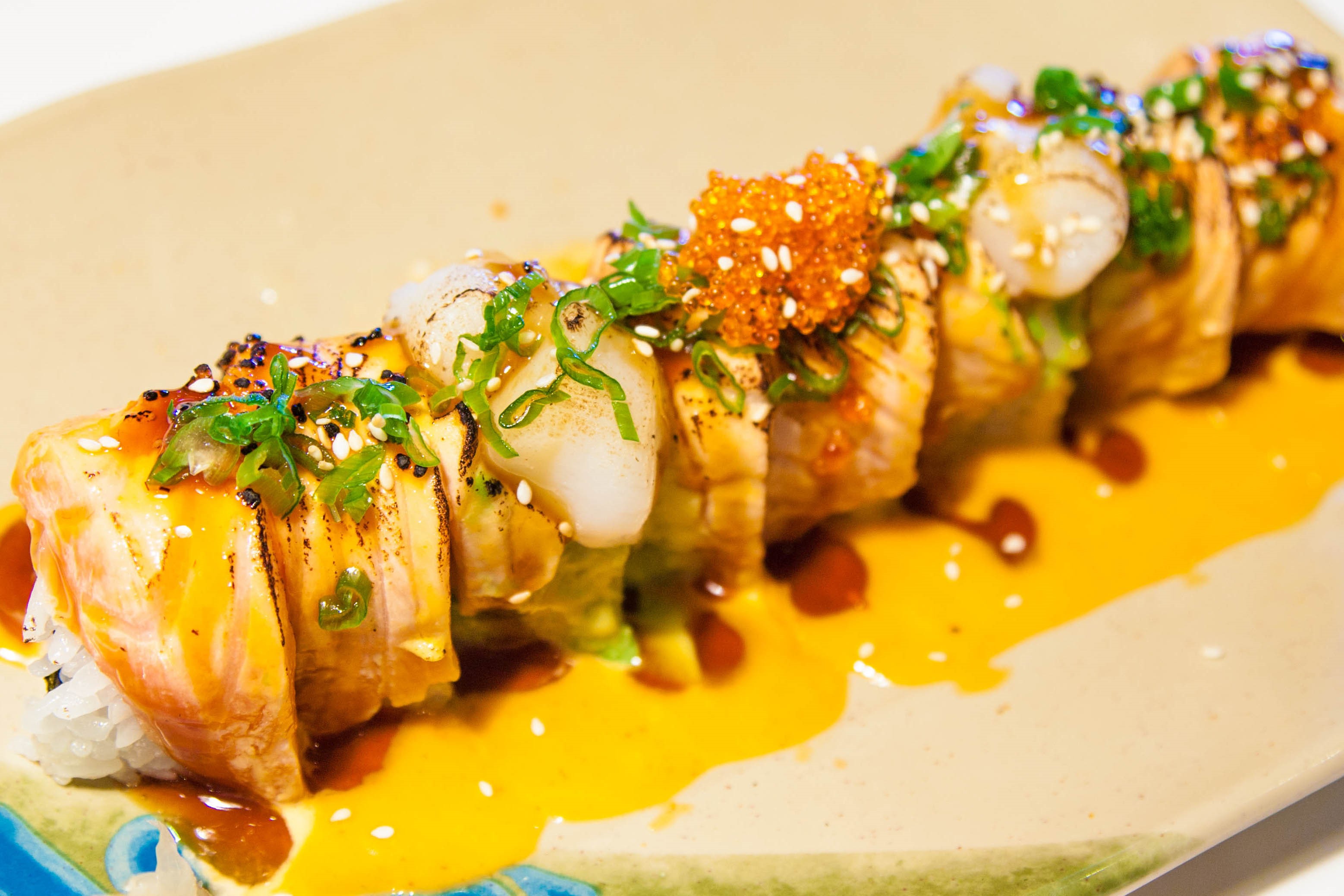 Order Lion King Roll food online from Shirasoni Japanese Restaurant store, Alameda on bringmethat.com