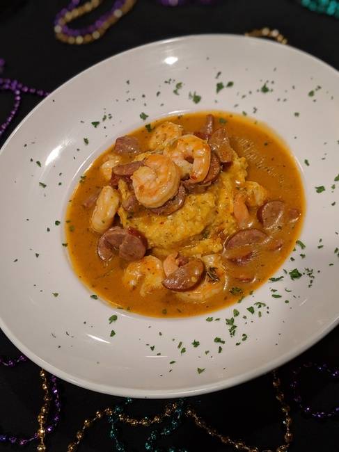 Order Shrimp, Andouille Sausage & Grits food online from Louisiana Bistreaux Seafood Kitchen store, Decatur on bringmethat.com