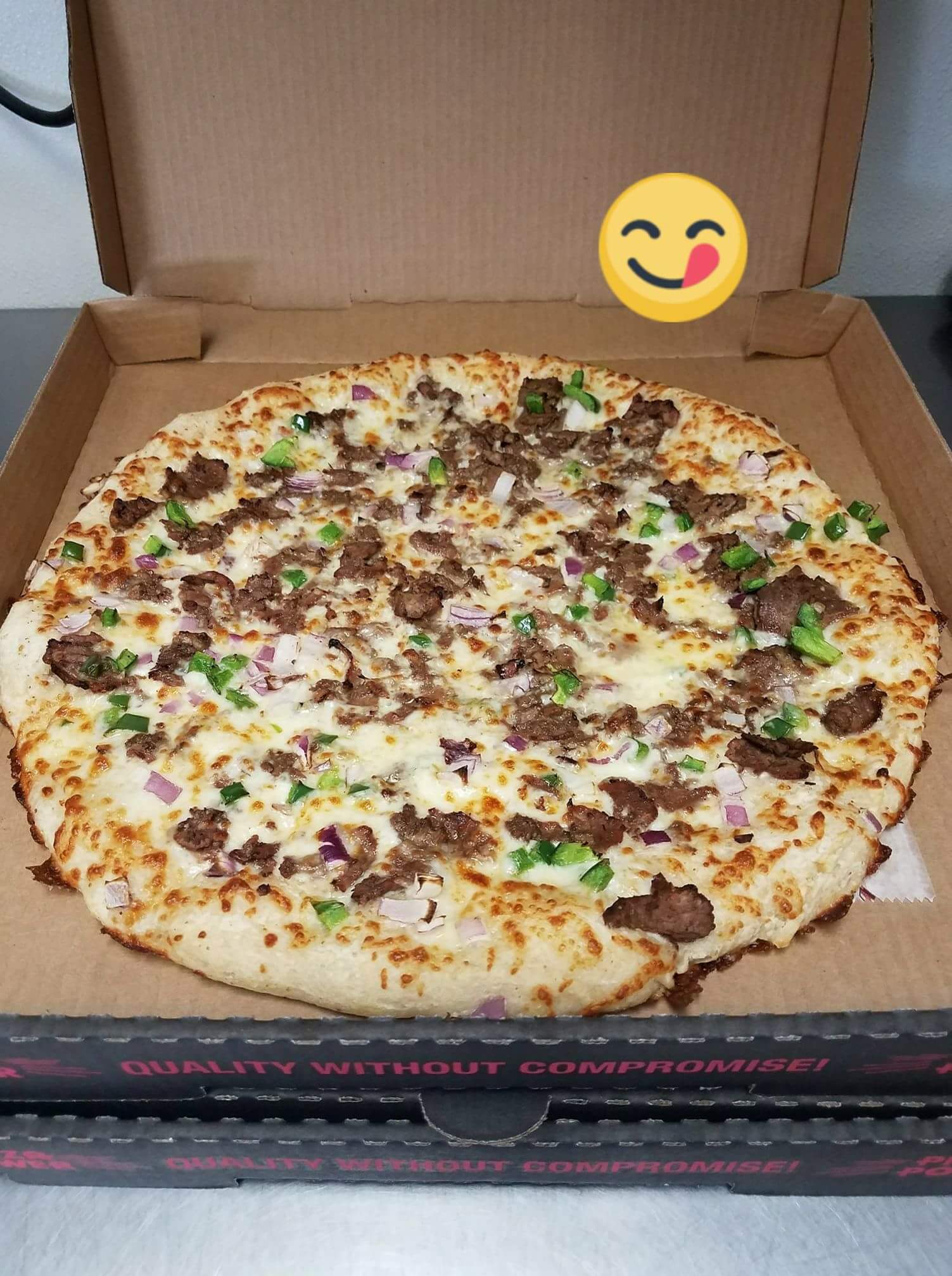 Order Philly Steak Pizza food online from Giovanni's Pizza Place store, Charleston on bringmethat.com