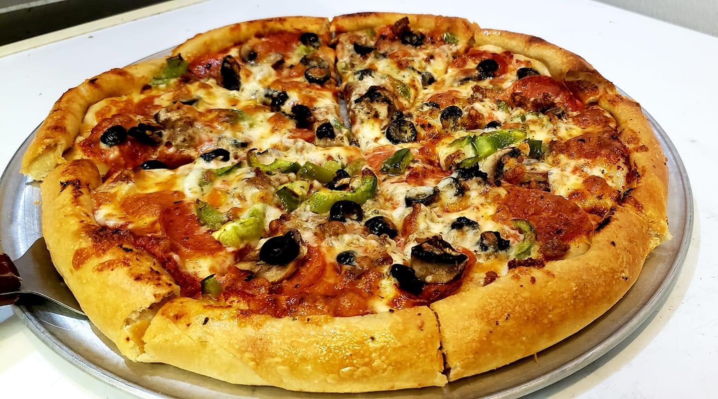 Order 10" or 14" Saints Supreme Pizza food online from Saints Pub + Patio store, Independence on bringmethat.com