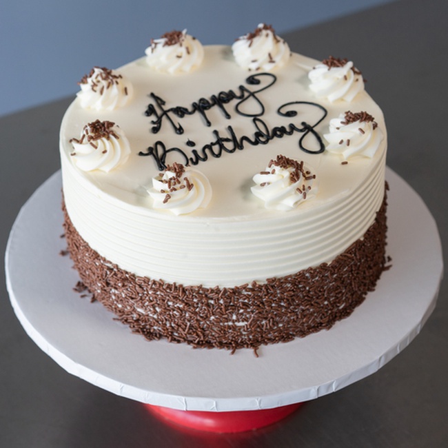 Order 10" Black & White  Cake food online from Carlo's Bakery store, Bloomington on bringmethat.com