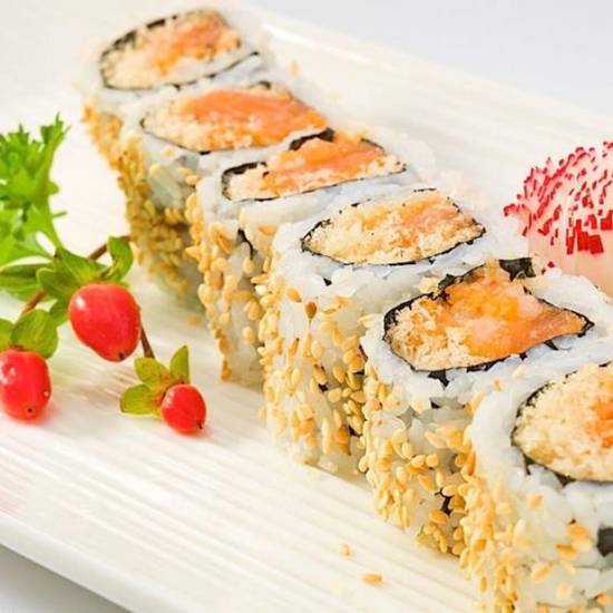 Order Spicy Crunchy Salmon Roll food online from Style Sushi store, Union on bringmethat.com