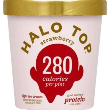 Order Halo Top Strawberry (1 Pint) food online from Dolcezza Gelato store, Arlington on bringmethat.com