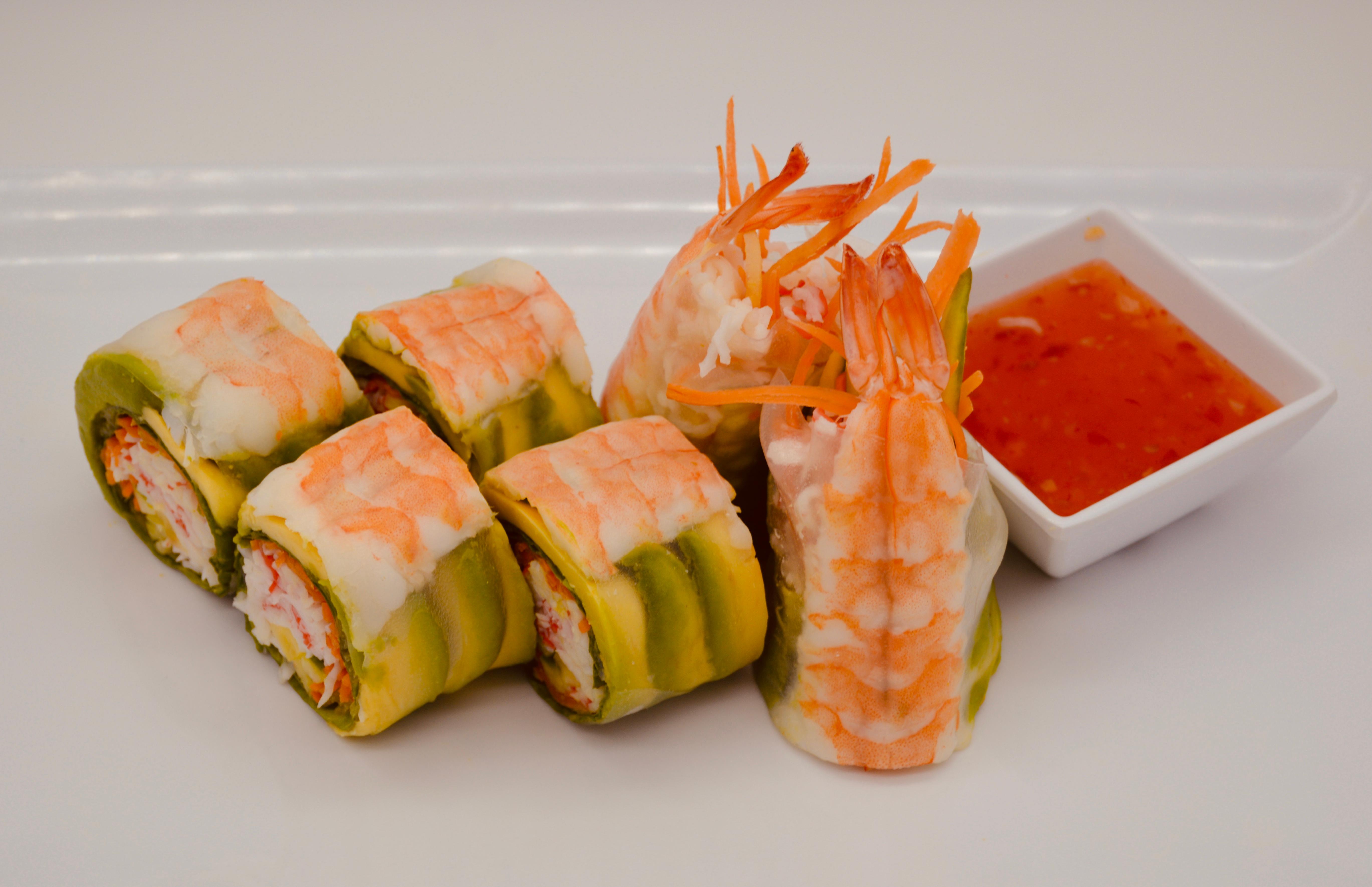 Order Spicy Shrimp Spring Rolls food online from Pho-Shi Restaurant store, Fort Wayne on bringmethat.com
