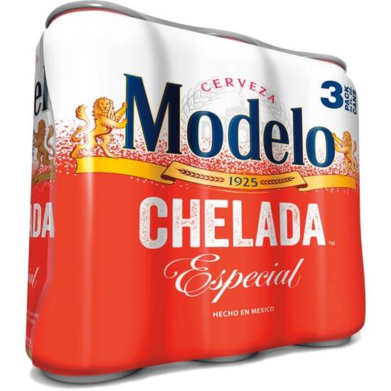 Order Modelo Especial Chelada Can - 24 oz Can/3 Pack food online from Bottle Shop & Spirits store, Los Alamitos on bringmethat.com