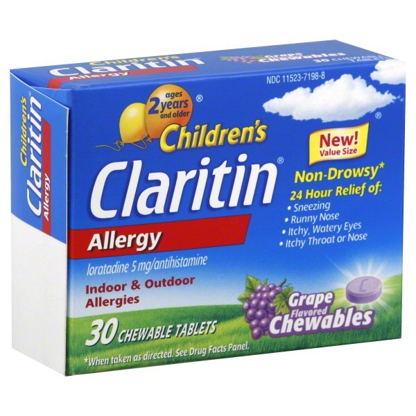 Order Claritin Children's Allergy Relief Chewable Tablets, Non-Drowsy, Grape - 30 ct food online from Rite Aid store, MILLER PLACE on bringmethat.com