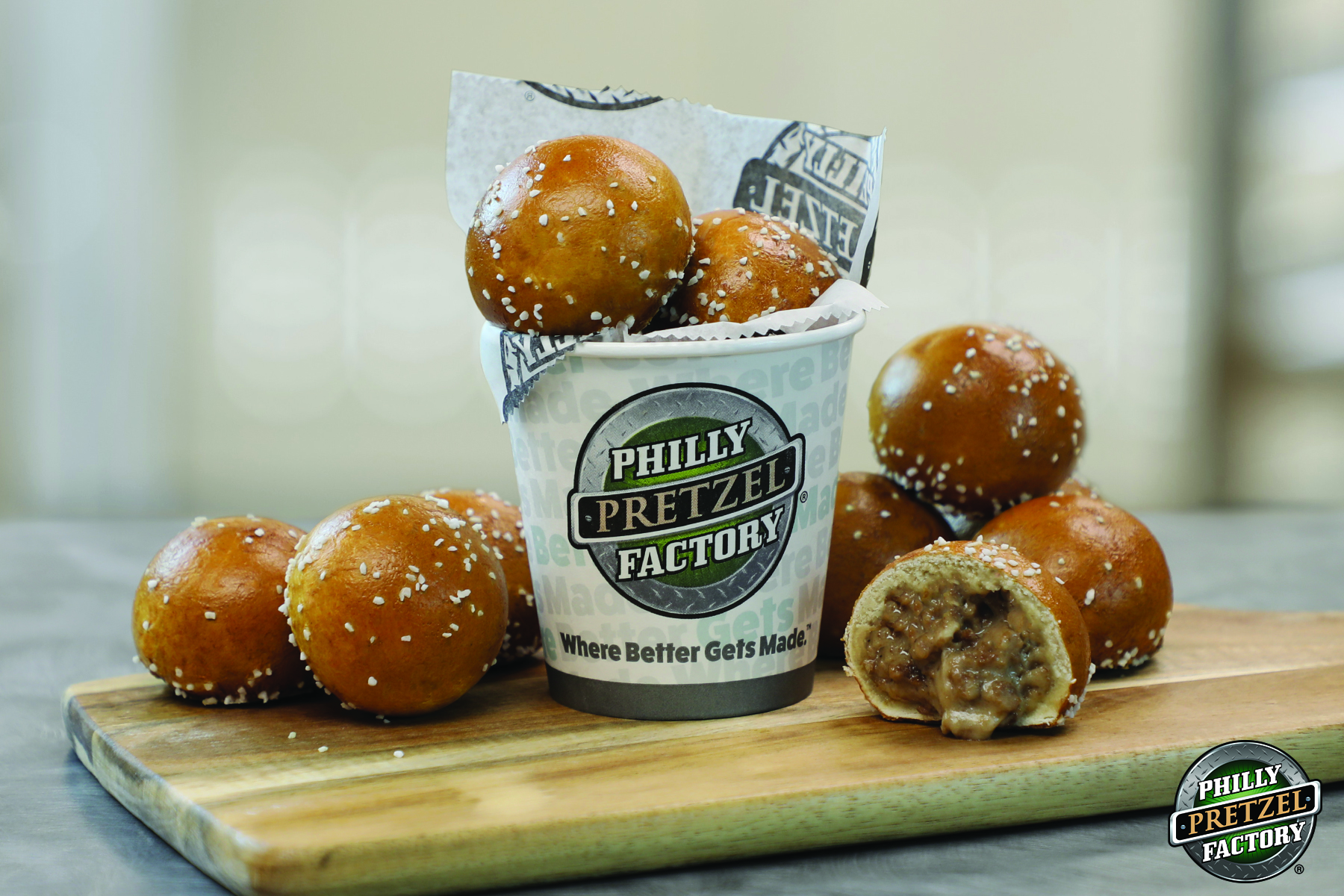 Order Cheesesteak Pretzel Bites food online from Philly Pretzel Factory store, Plymouth Meeting on bringmethat.com