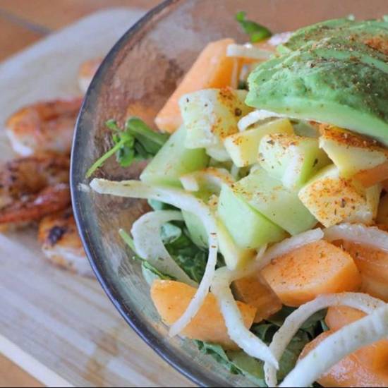 Order Shrimp and mango salad food online from Bare Back Grill store, San Diego on bringmethat.com