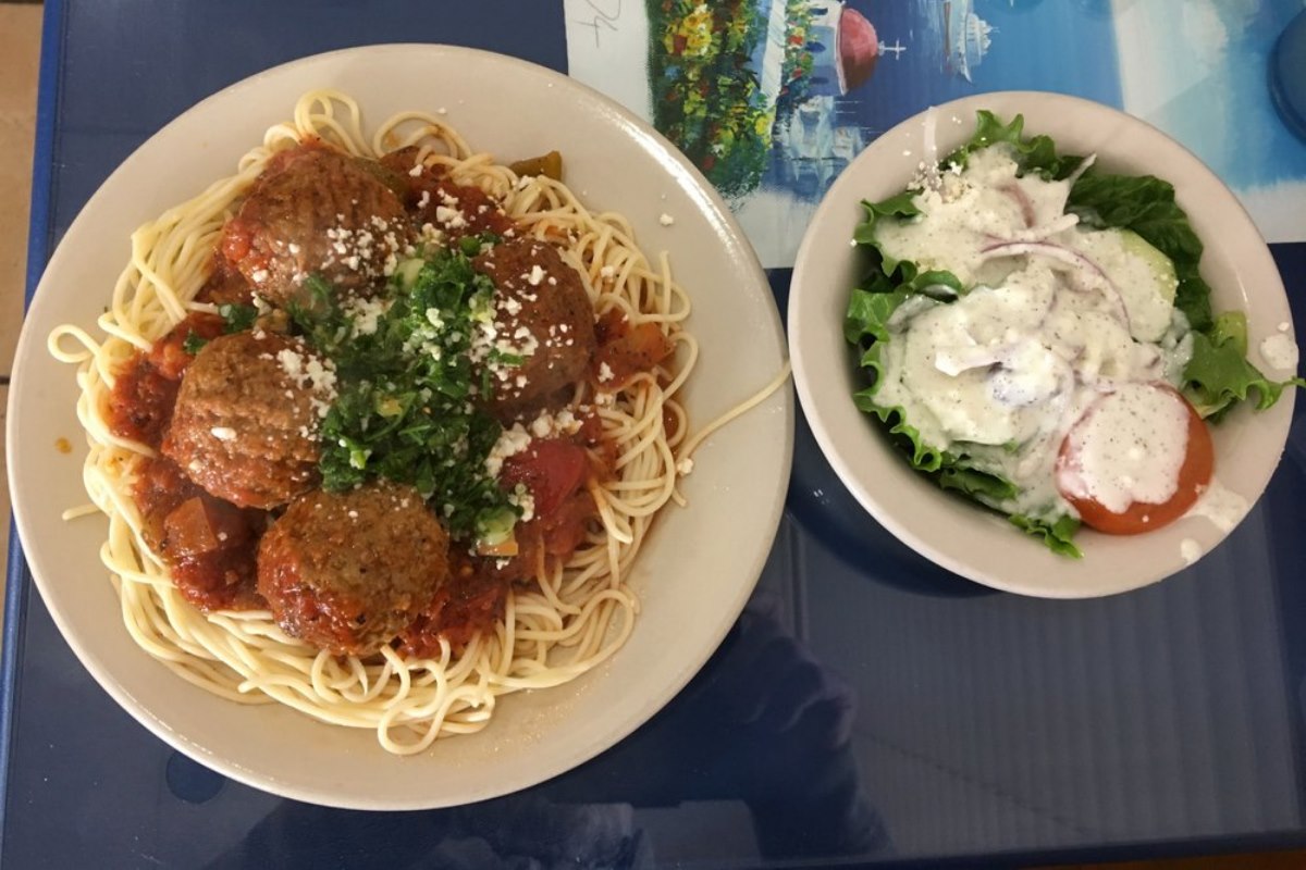Order Spaghetti and Meatballs	 food online from Plaka Greek Cafe store, Georgetown on bringmethat.com