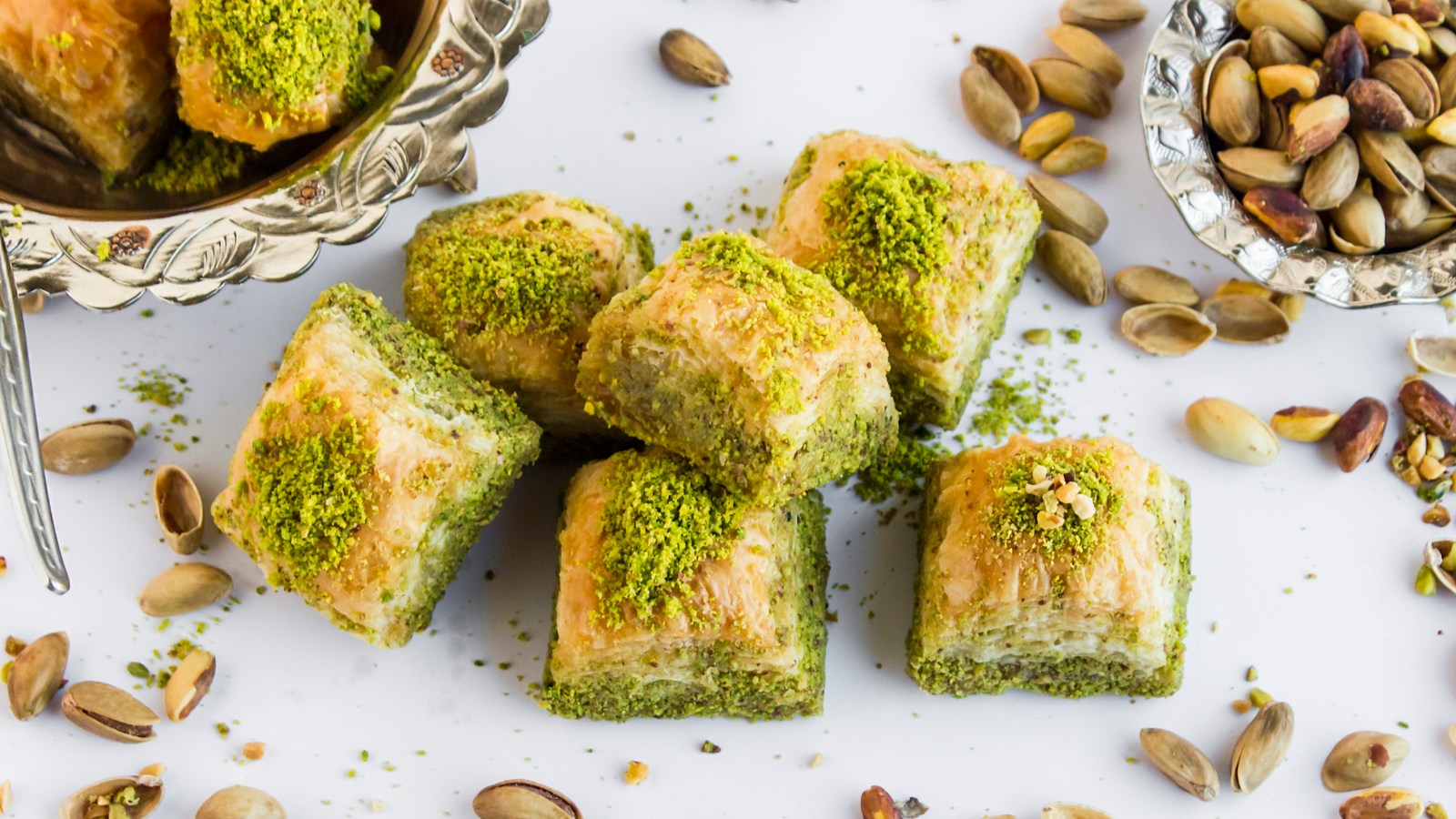 Order Pistachio Baklava food online from Halal Chicken Gyros Co store, Fremont on bringmethat.com
