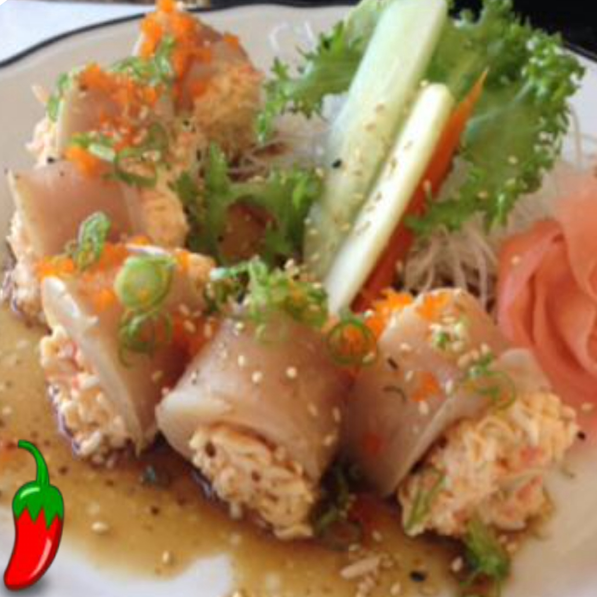 Order Albacore Blossom food online from Roll Star Sushi store, Anaheim on bringmethat.com