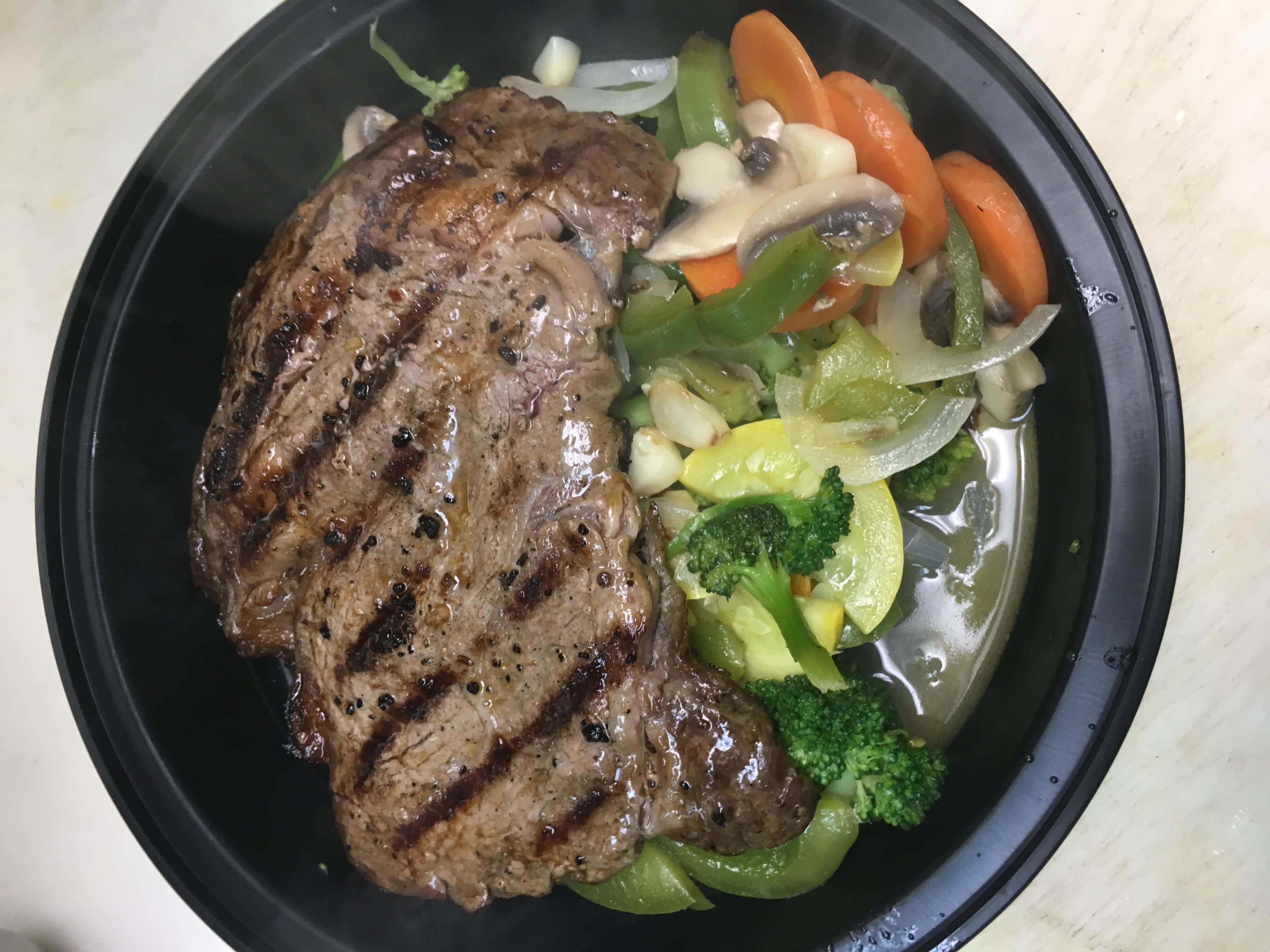 Order Rib-Eye Steak with Mixed Vegetables food online from Slice Pizza And Pasta store, Yonkers on bringmethat.com