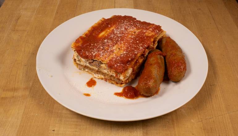 Order Meat Stuffed Lasagna Dinner with Sausage food online from Amato's Real Italian Food To Go store, Portland on bringmethat.com