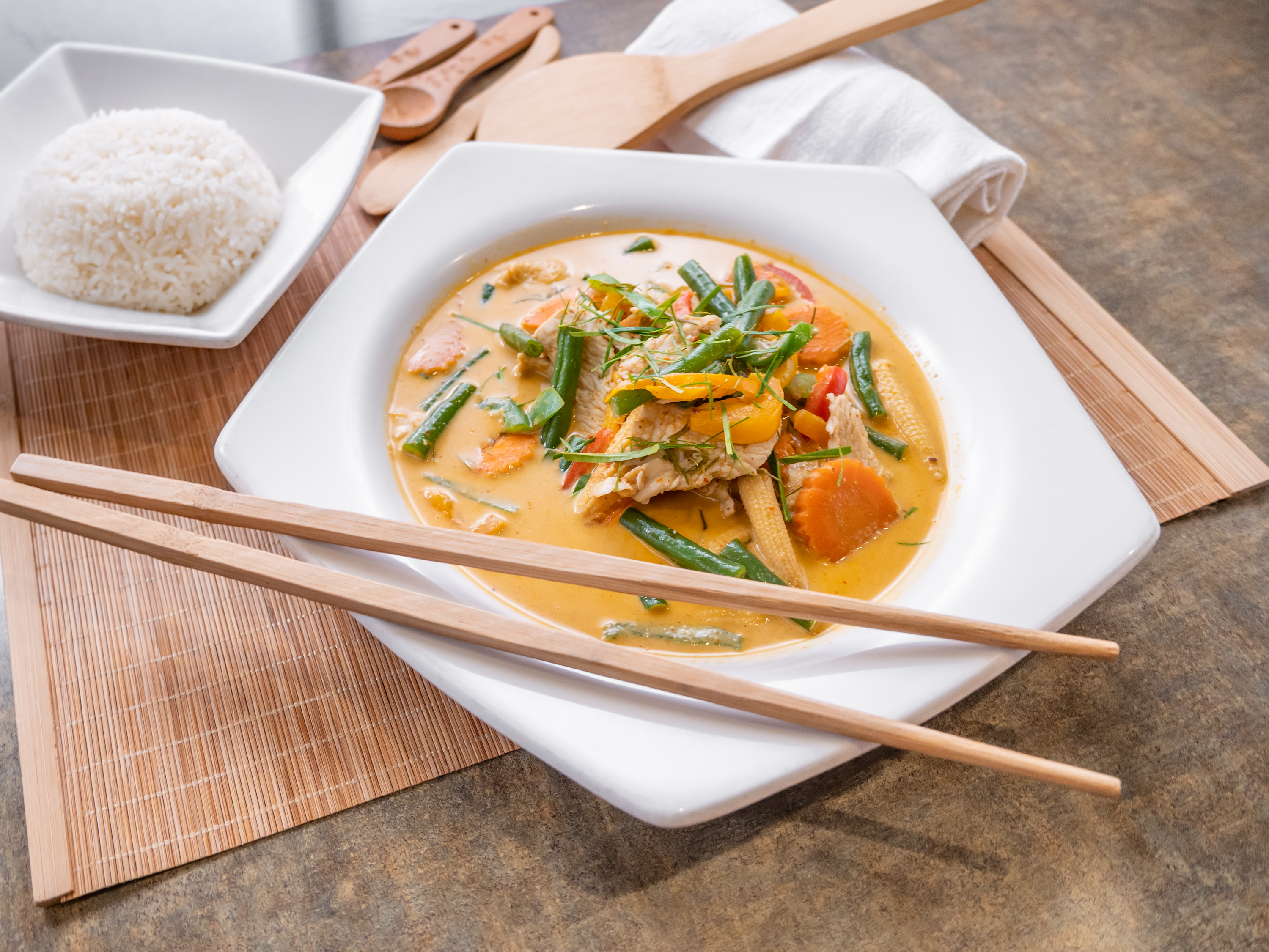 Order E13. Panang Curry Dinner food online from Soybean Asian Grille store, Wilmington on bringmethat.com
