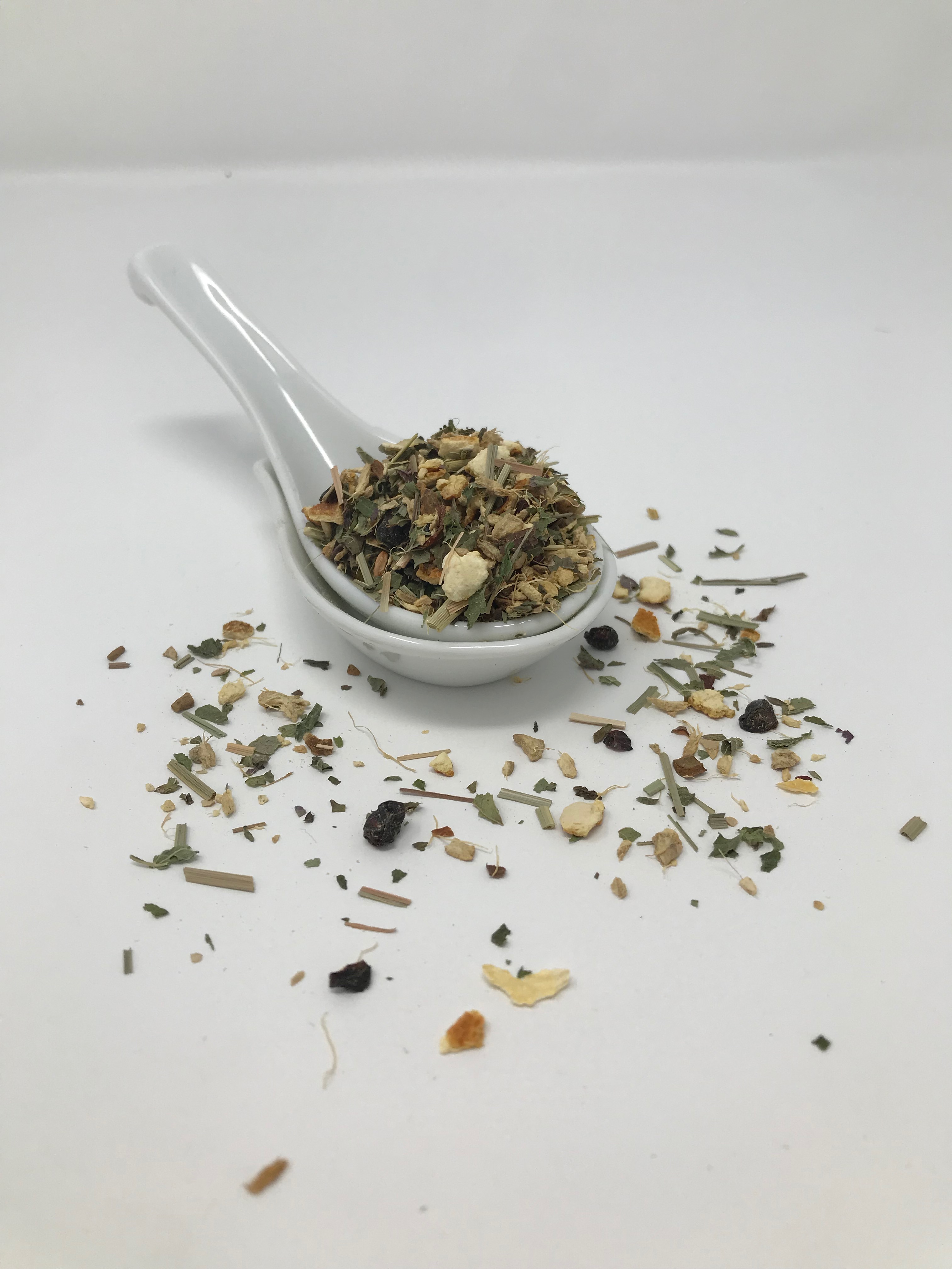 Order Give Me Strength Herbal Tea Blend, 2 oz food online from Sweet Willow Cafe store, De Pere on bringmethat.com