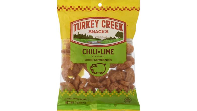 Order Turkey Creek Chili-Lime Pork Skins 2 oz food online from Valero Food Mart store, Murrayville on bringmethat.com